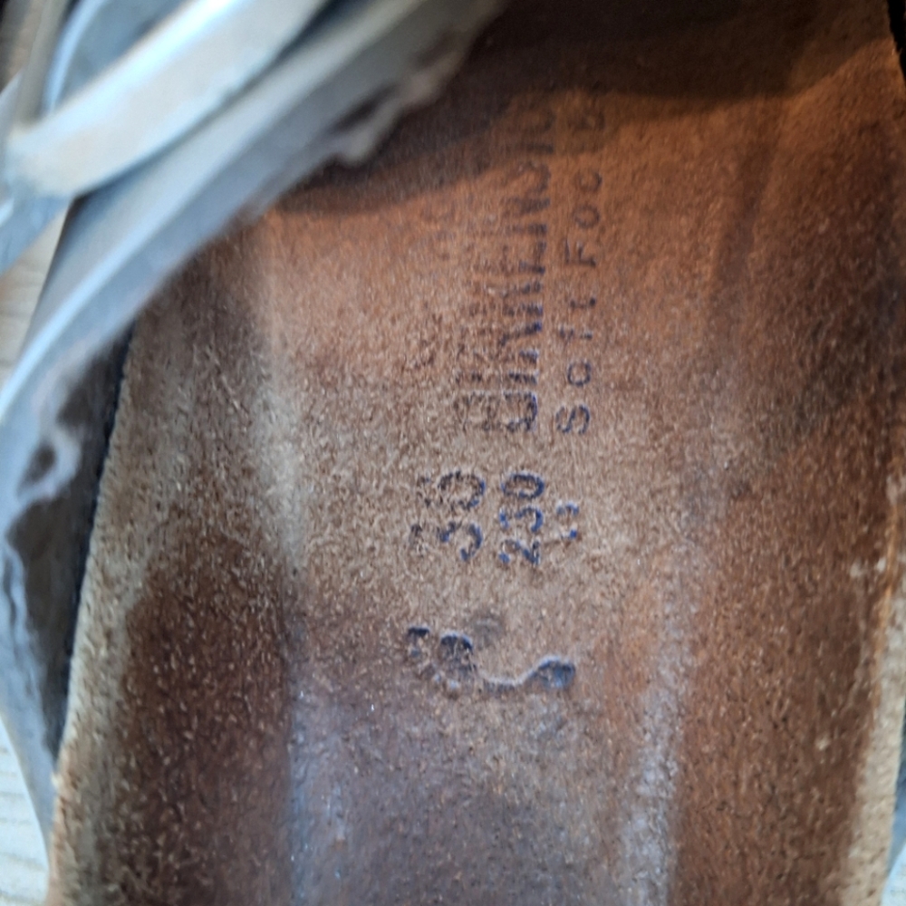 Birkenstock Arizona Women's Metallic Silver Two Strap Slide Sandals -Size 36 5.5 - Picture 5 of 8